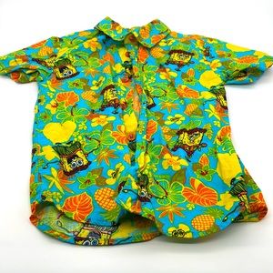 Kids SpongeBob short sleeve Hawaiian button up shirt from Nickelodeon - size 6